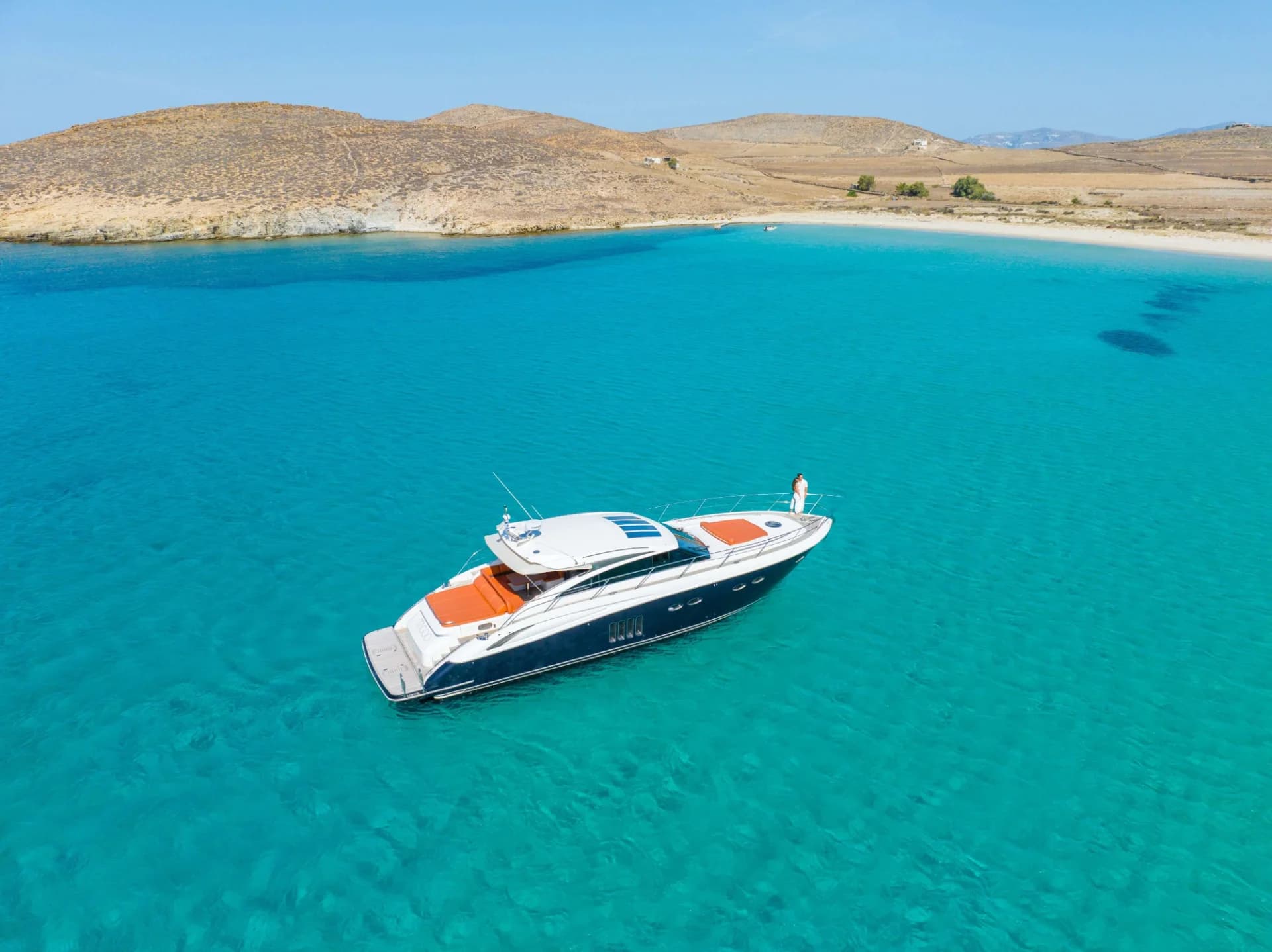 Luxury yacht in turquoise waters