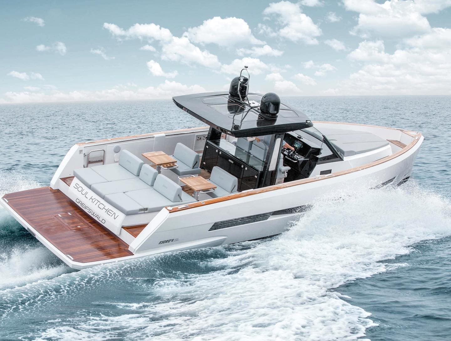 Luxury yacht in scenic waters